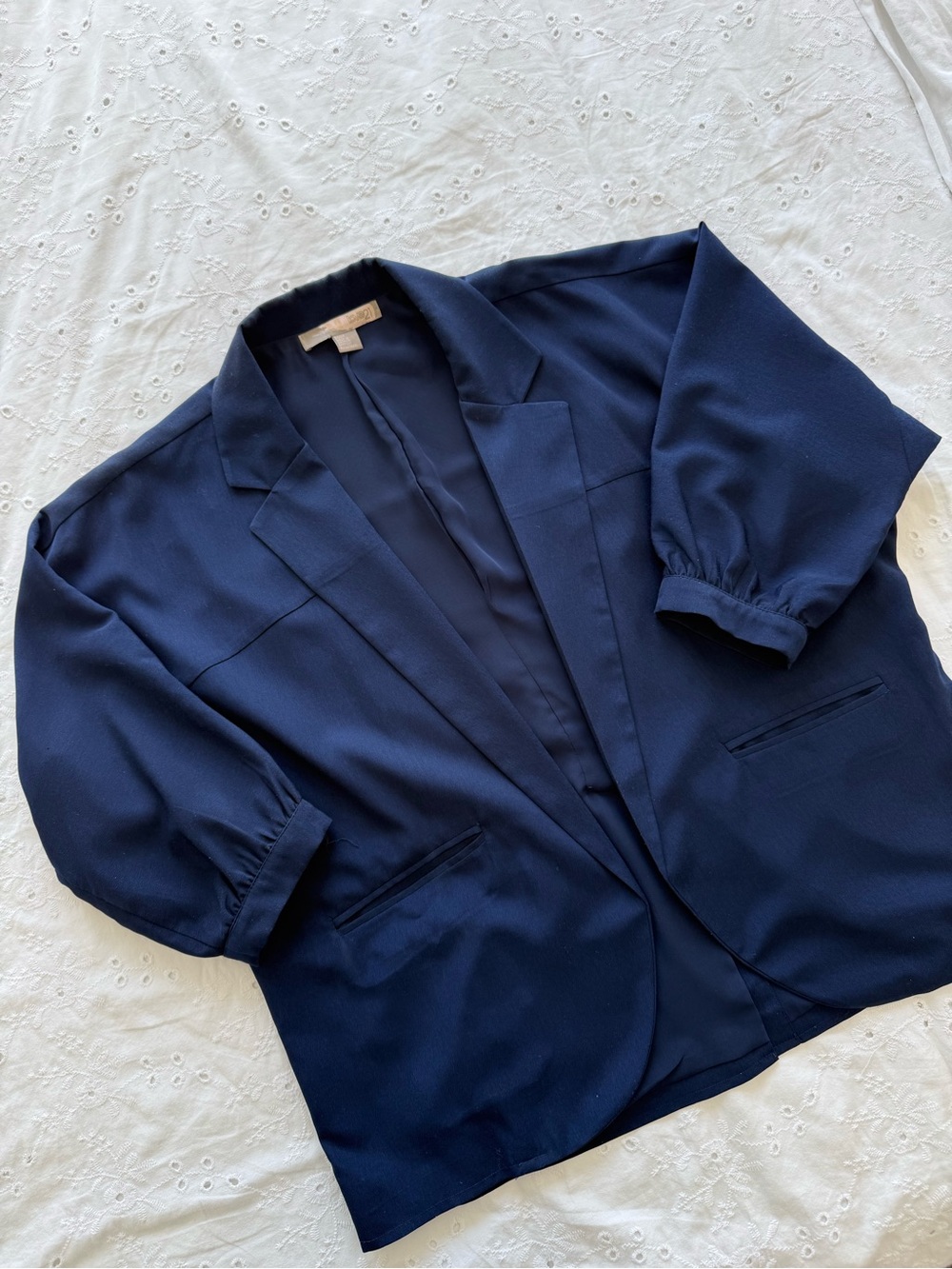 Women’s Navy 3/4 Sleeve Blazer